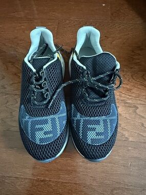 Fendi Kids Black and Blue Mesh Sneakers